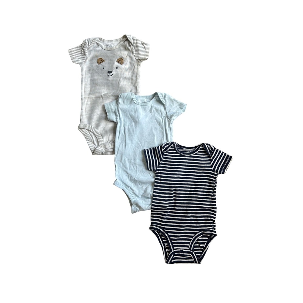 Carters Baby Boy Bundle of 3 Bodysuit Onesies Size 3-6M Bear Graphic Set